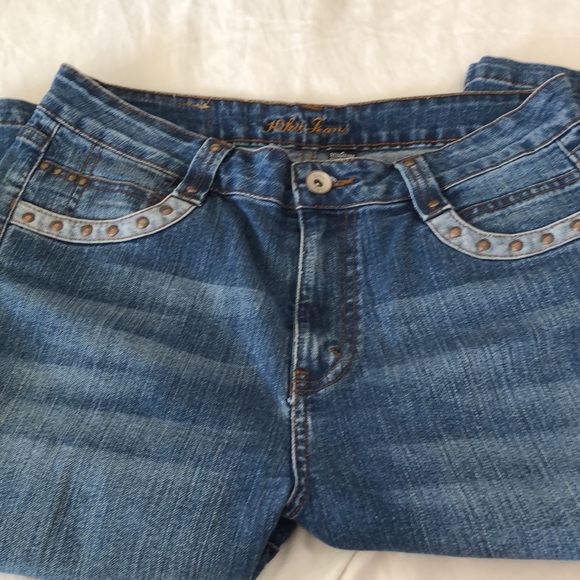 Kikit Crop Capri Jeans Long Shorts size 8 - Picture 3 of 6